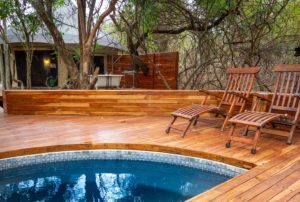 wooden pool deck