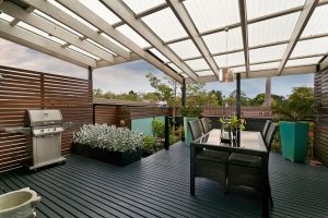 outdoor deck with shading