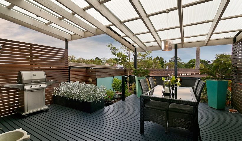 outdoor deck with shading