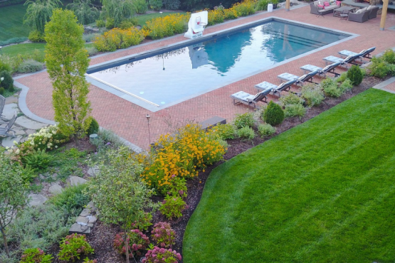 outdoor living space and backyard trends, pool design trends 2023 and 2024
