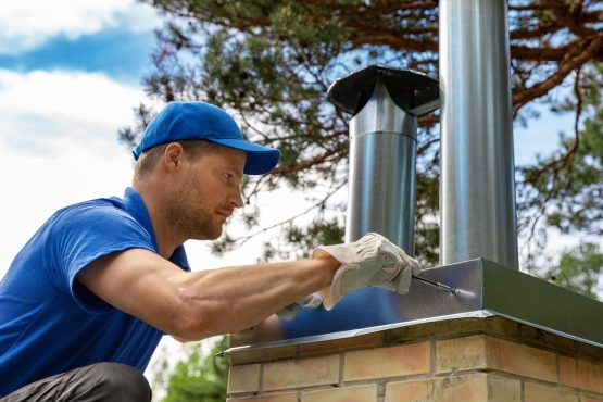 performing roof chimney leak repair