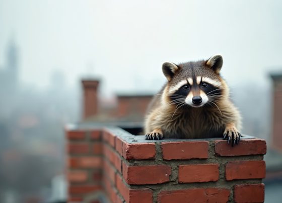 racoon in chimney