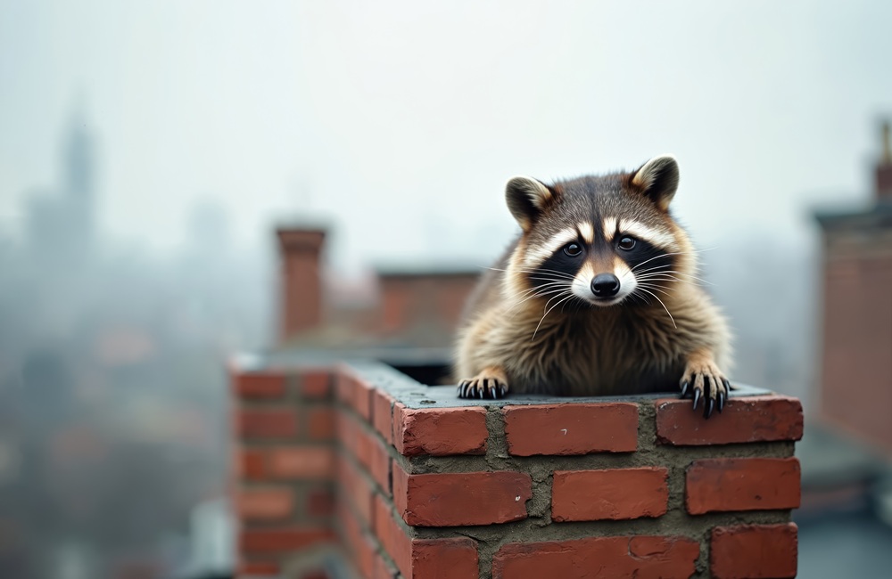 racoon in chimney